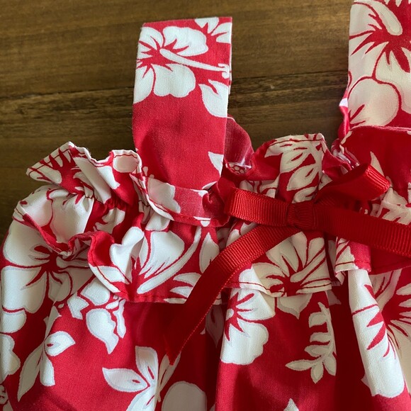 RJC Made In Hawaii Red Hibiscus Tank/Dress Girls’ 6 Months - Picture 5 of 6